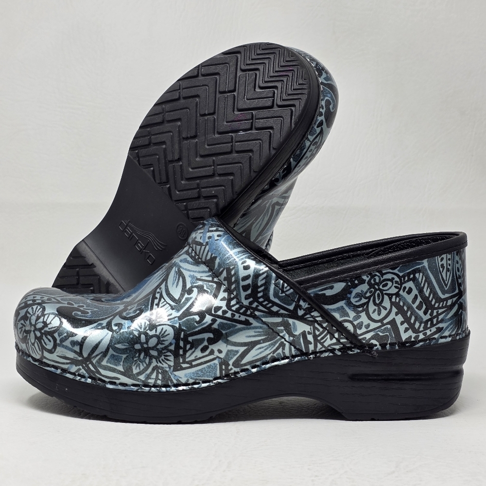 Dansko Womens Professional Floral Patent Clog Size 39 EU 8.5-9 US Pre-owned - Picture 1 of 15